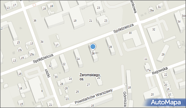 Skarżysko-Kamienna, Spółdzielcza, 26, mapa Skarżysko-Kamienna