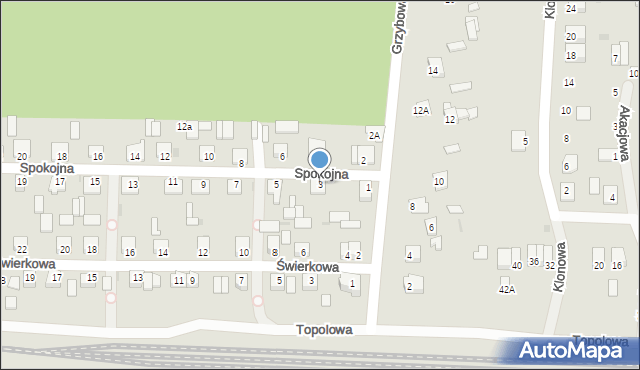 Skępe, Spokojna, 3, mapa Skępe