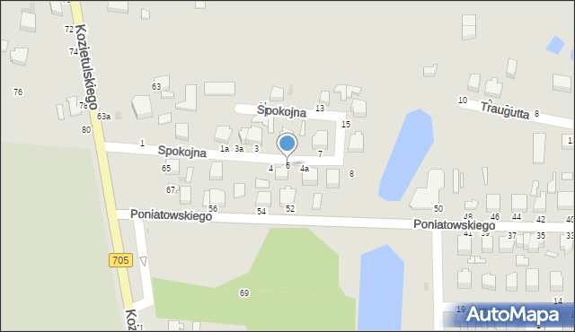 Skierniewice, Spokojna, 6, mapa Skierniewic