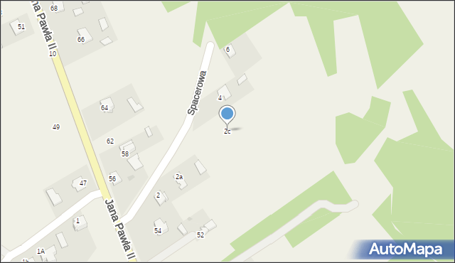 Skopanie, Spacerowa, 2c, mapa Skopanie