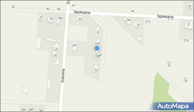 Skrzeszew, Spokojna, 31B, mapa Skrzeszew
