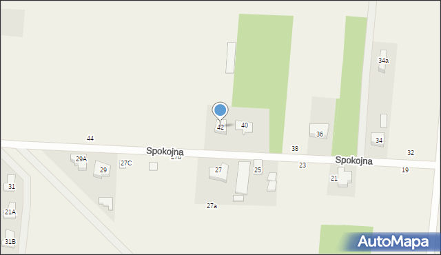 Skrzeszew, Spokojna, 42, mapa Skrzeszew