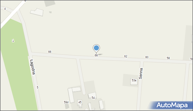 Skrzeszew, Spokojna, 64, mapa Skrzeszew