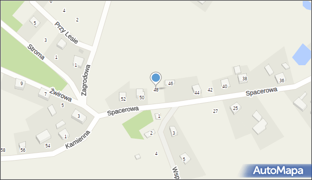 Sławki, Spacerowa, 48, mapa Sławki