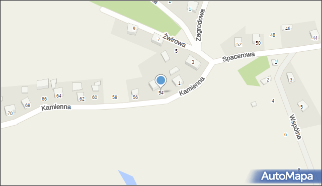 Sławki, Spacerowa, 54, mapa Sławki