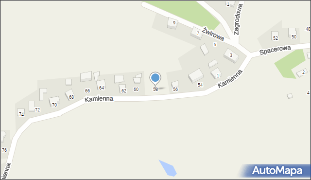 Sławki, Spacerowa, 58, mapa Sławki