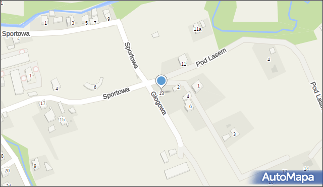 Ślemień, Sportowa, 13, mapa Ślemień