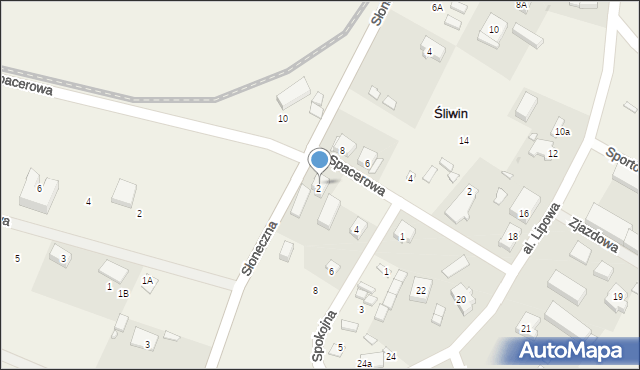 Śliwin, Spacerowa, 3, mapa Śliwin