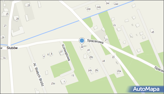 Ślubów, Spacerowa, 14, mapa Ślubów