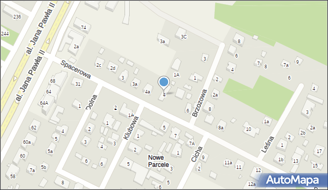 Słupno, Spacerowa, 4, mapa Słupno