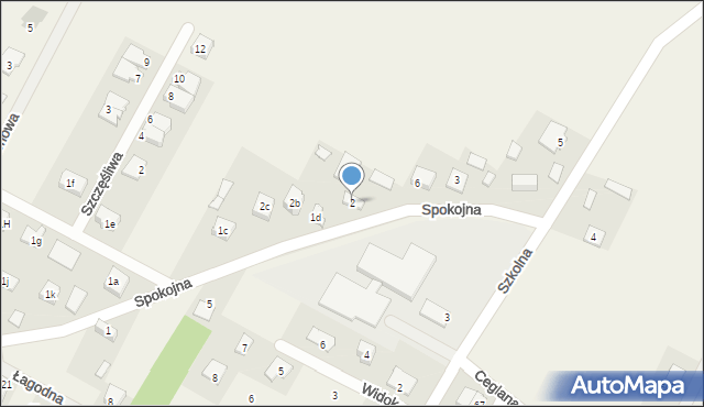 Słupno, Spokojna, 2, mapa Słupno