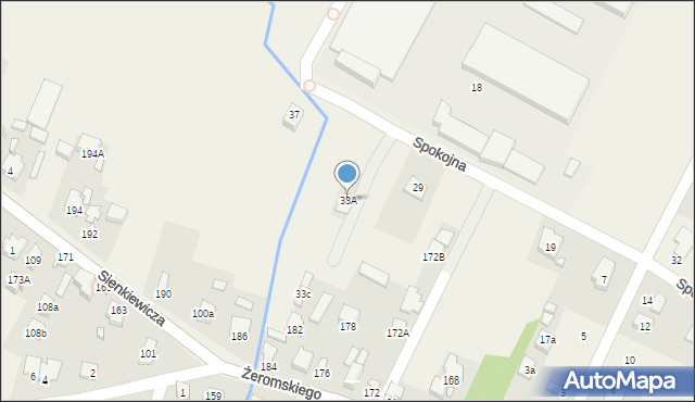 Słupno, Spokojna, 33A, mapa Słupno