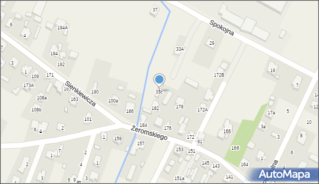 Słupno, Spokojna, 33c, mapa Słupno