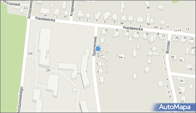Słupsk, Spacerowa, 4, mapa Słupska