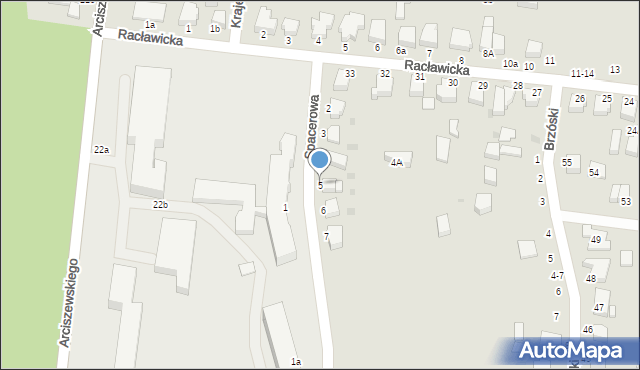 Słupsk, Spacerowa, 5, mapa Słupska