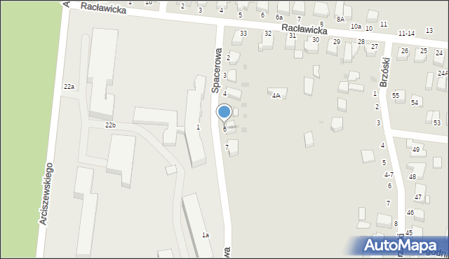 Słupsk, Spacerowa, 6, mapa Słupska