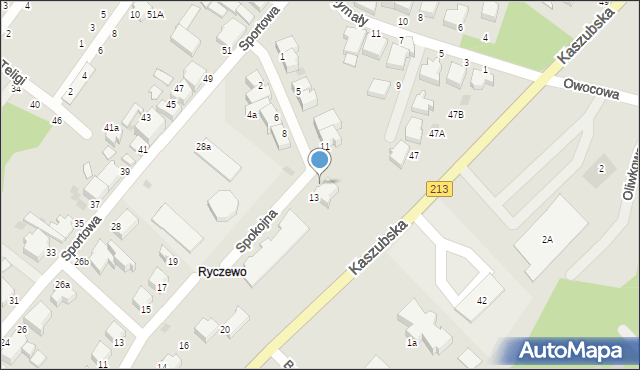 Słupsk, Spokojna, 15, mapa Słupska