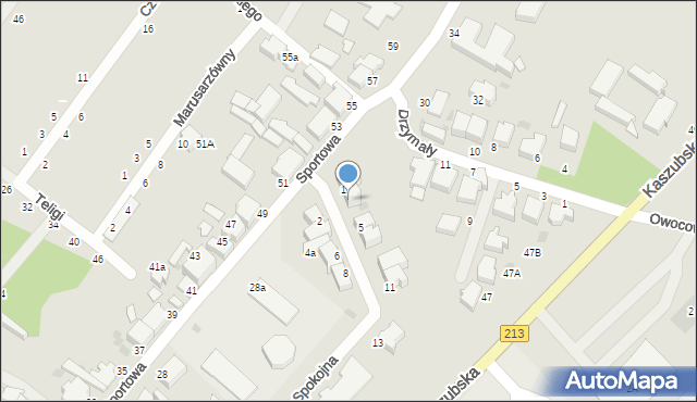 Słupsk, Spokojna, 3, mapa Słupska