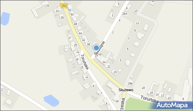 Służewo, Spokojna, 26, mapa Służewo