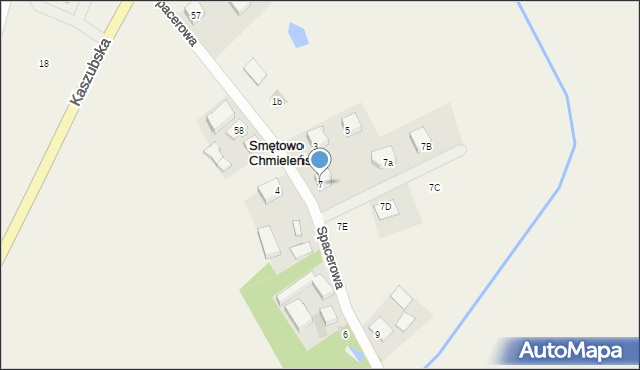 Smętowo Chmieleńskie, Spacerowa, 7, mapa Smętowo Chmieleńskie