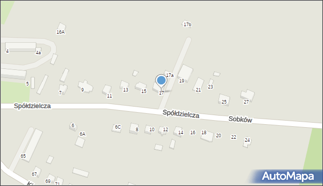 Sobków, Spółdzielcza, 17, mapa Sobków