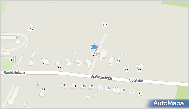 Sobków, Spółdzielcza, 17a, mapa Sobków