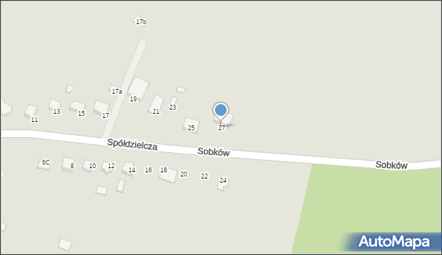 Sobków, Spółdzielcza, 27, mapa Sobków