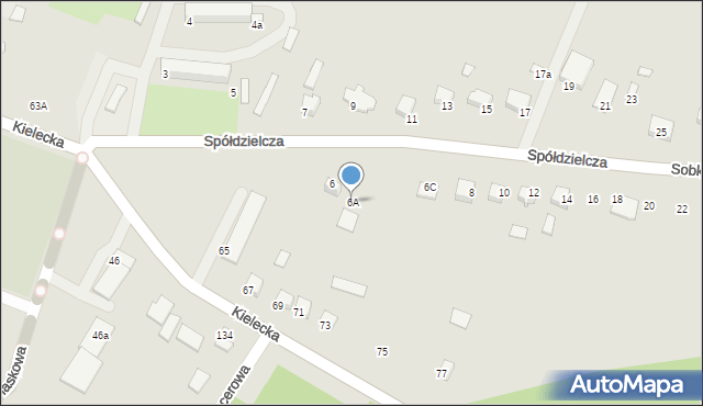 Sobków, Spółdzielcza, 6A, mapa Sobków