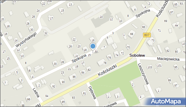 Sobolew, Spokojna, 13, mapa Sobolew