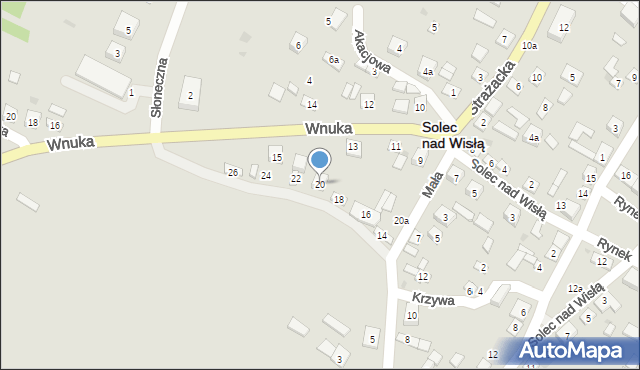 Solec nad Wisłą, Spokojna, 20, mapa Solec nad Wisłą