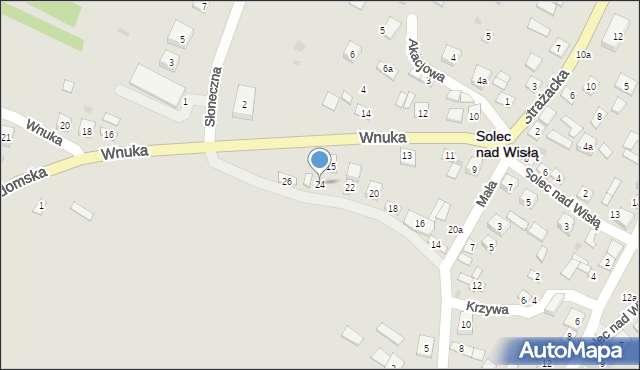 Solec nad Wisłą, Spokojna, 24, mapa Solec nad Wisłą