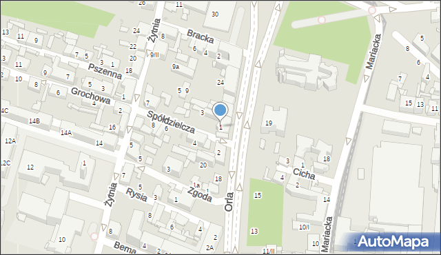 Sosnowiec, Spółdzielcza, 1, mapa Sosnowca