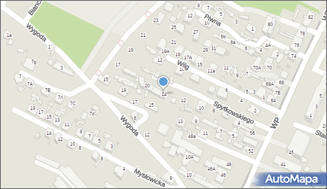 Sosnowiec, Spytkowskiego Jana, 14, mapa Sosnowca