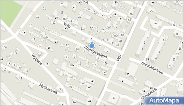 Sosnowiec, Spytkowskiego Jana, 6, mapa Sosnowca