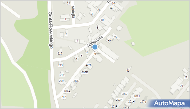 Sosnowiec, Społeczna, 9, mapa Sosnowca