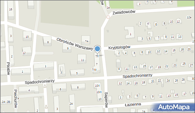 Sosnowiec, Spadochroniarzy, 7/I, mapa Sosnowca