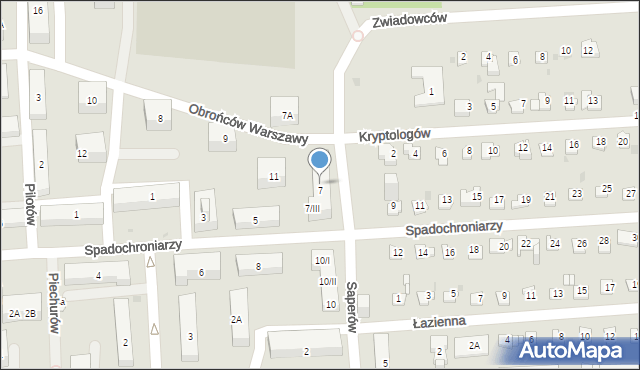 Sosnowiec, Spadochroniarzy, 7/II, mapa Sosnowca