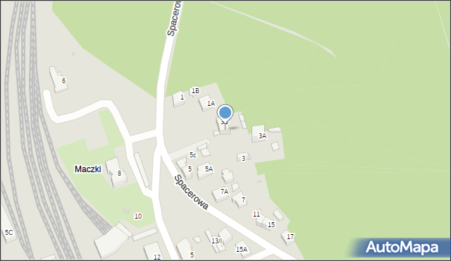 Sosnowiec, Spacerowa, 3C, mapa Sosnowca