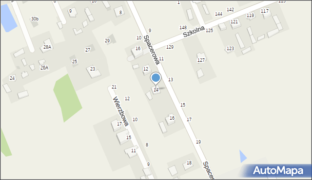 Sowia Wola, Spacerowa, 14, mapa Sowia Wola