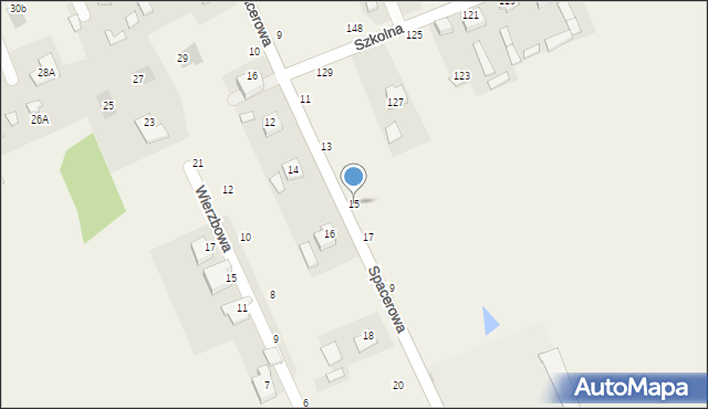 Sowia Wola, Spacerowa, 15, mapa Sowia Wola