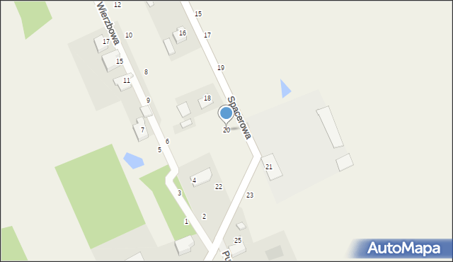 Sowia Wola, Spacerowa, 20, mapa Sowia Wola