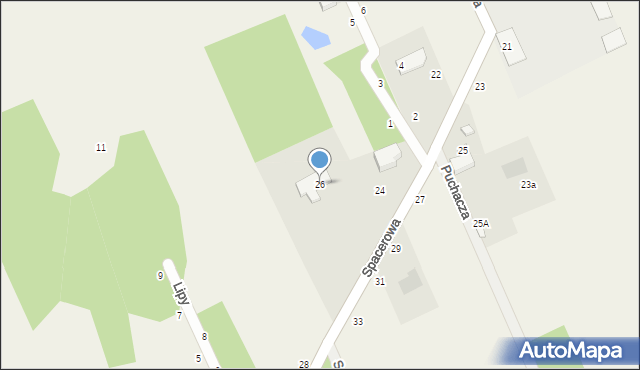 Sowia Wola, Spacerowa, 26, mapa Sowia Wola
