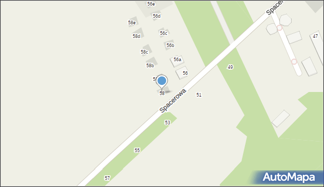 Sowia Wola, Spacerowa, 58, mapa Sowia Wola