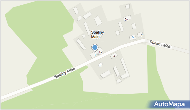 Spaliny Małe, Spaliny Małe, 1, mapa Spaliny Małe