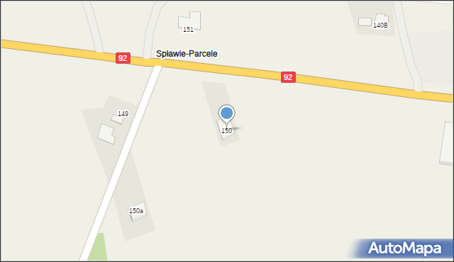 Spławie, Spławie, 150, mapa Spławie