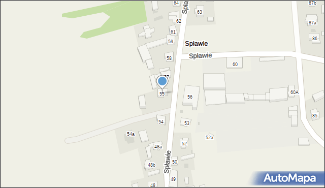 Spławie, Spławie, 55, mapa Spławie