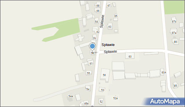 Spławie, Spławie, 58, mapa Spławie