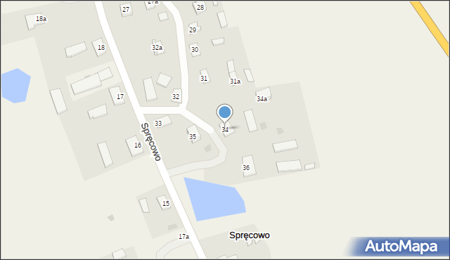 Spręcowo, Spręcowo, 34, mapa Spręcowo