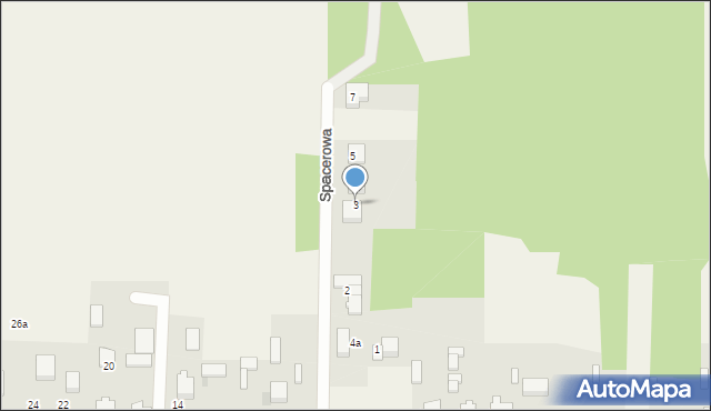 Srocko, Spacerowa, 3, mapa Srocko