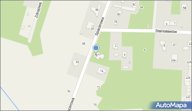 Stanisławów, Spacerowa, 76, mapa Stanisławów